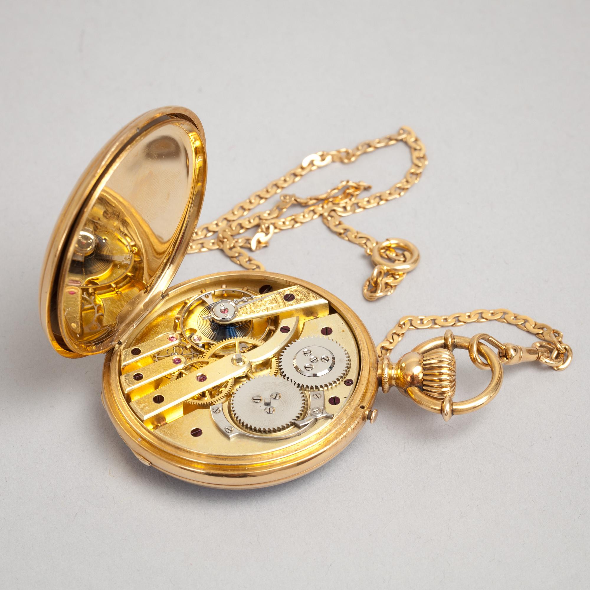FICKUR och KEDJA, 18k guld. 1900-talets första hälft.