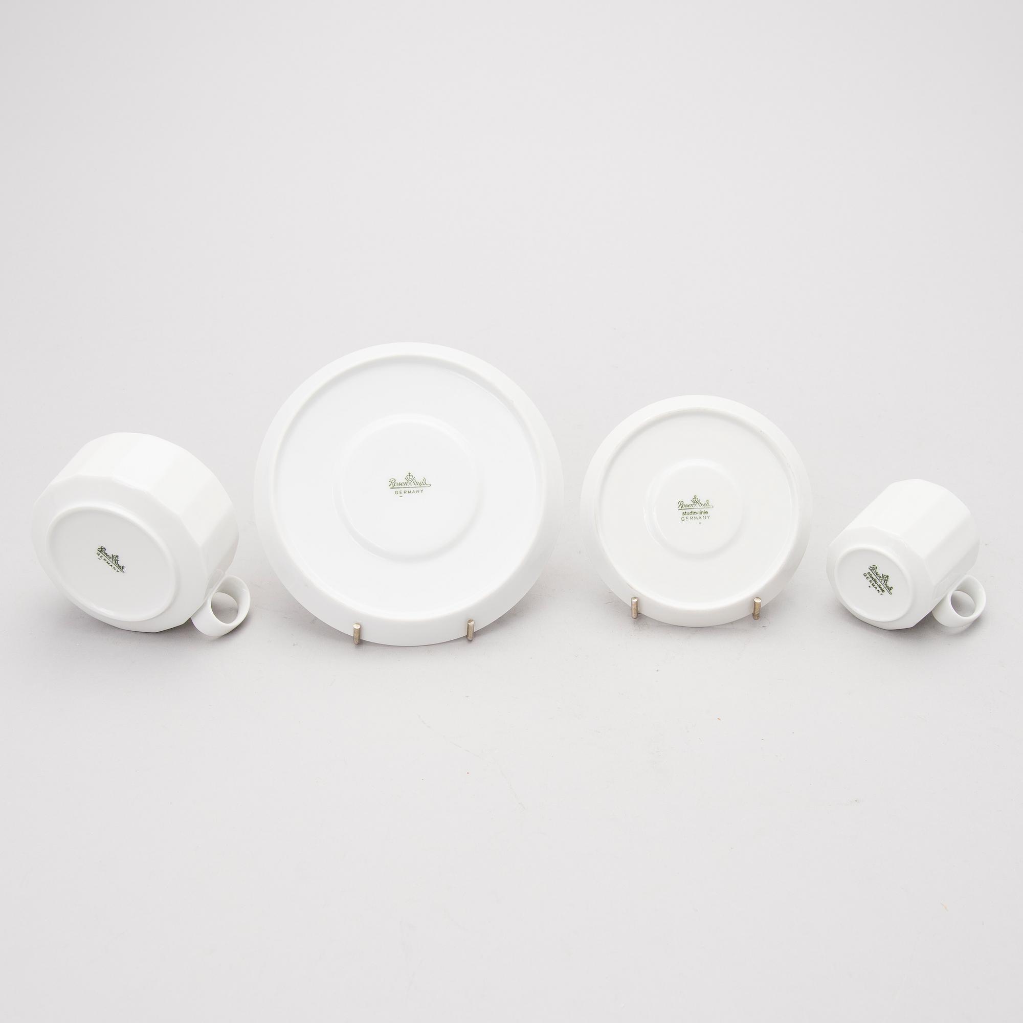 A 53 piece "Winterreise" & "Polygon"  dinner/coffee set by Rut Bryk and Tapio Wirkkala for Rosenthal. Late 20th century.