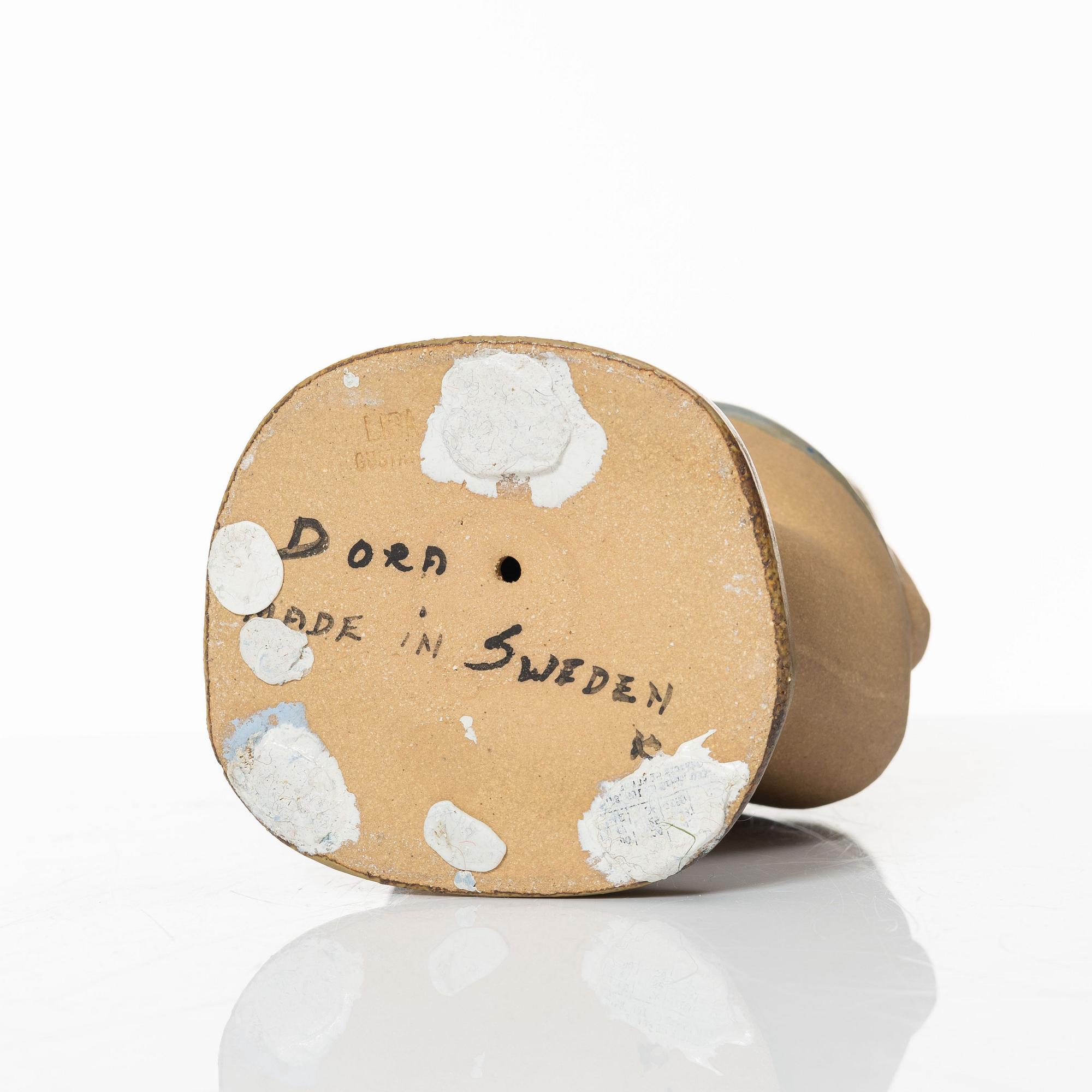 Lisa Larson, figurin, stengods, "Dora", ur serien "ABC-flickor", Gustavsberg.