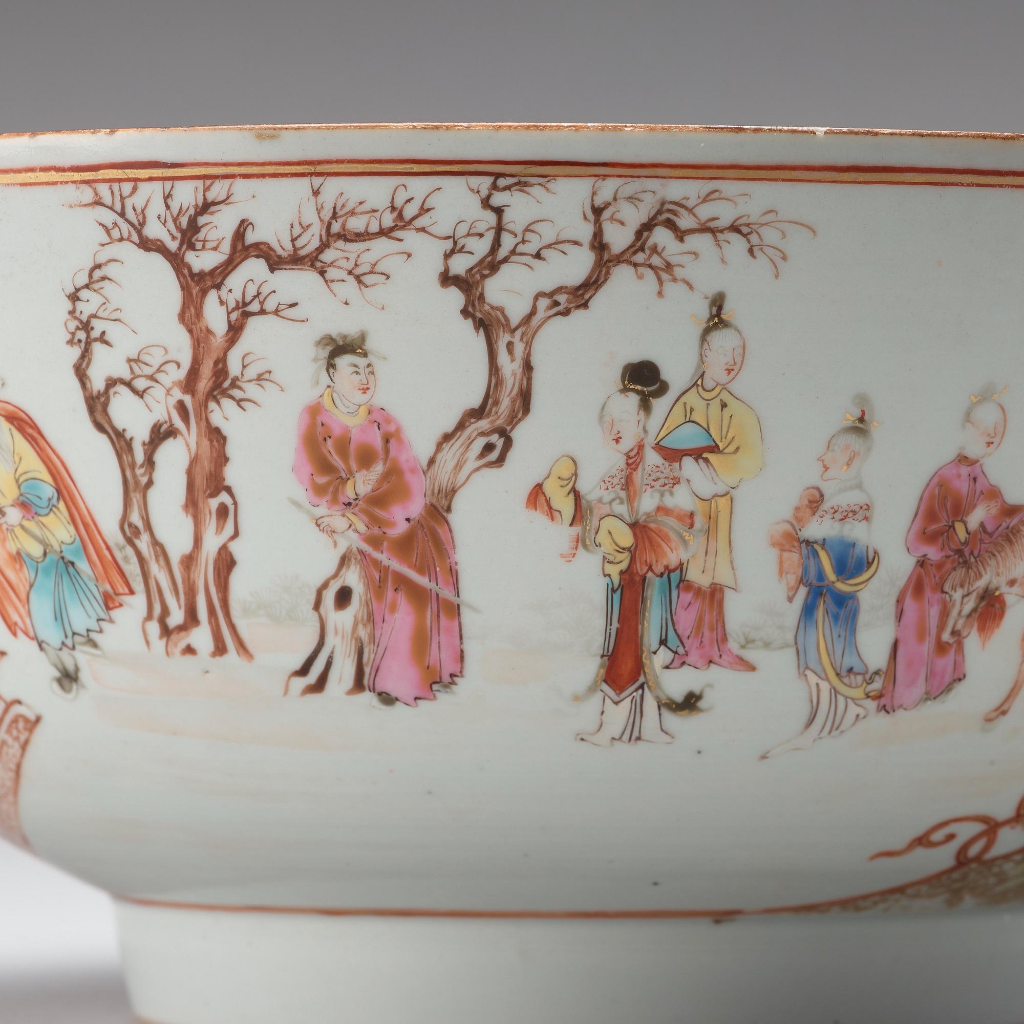 BÅLSKÅL, kompaniporslin. Qingdynastin, Qianlong (1736-95).