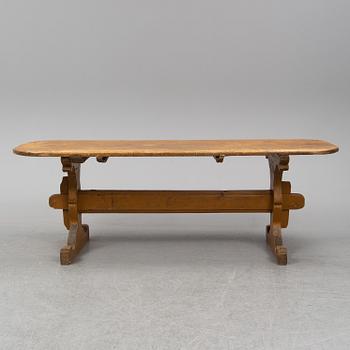 A painted pine table, 19th Century.