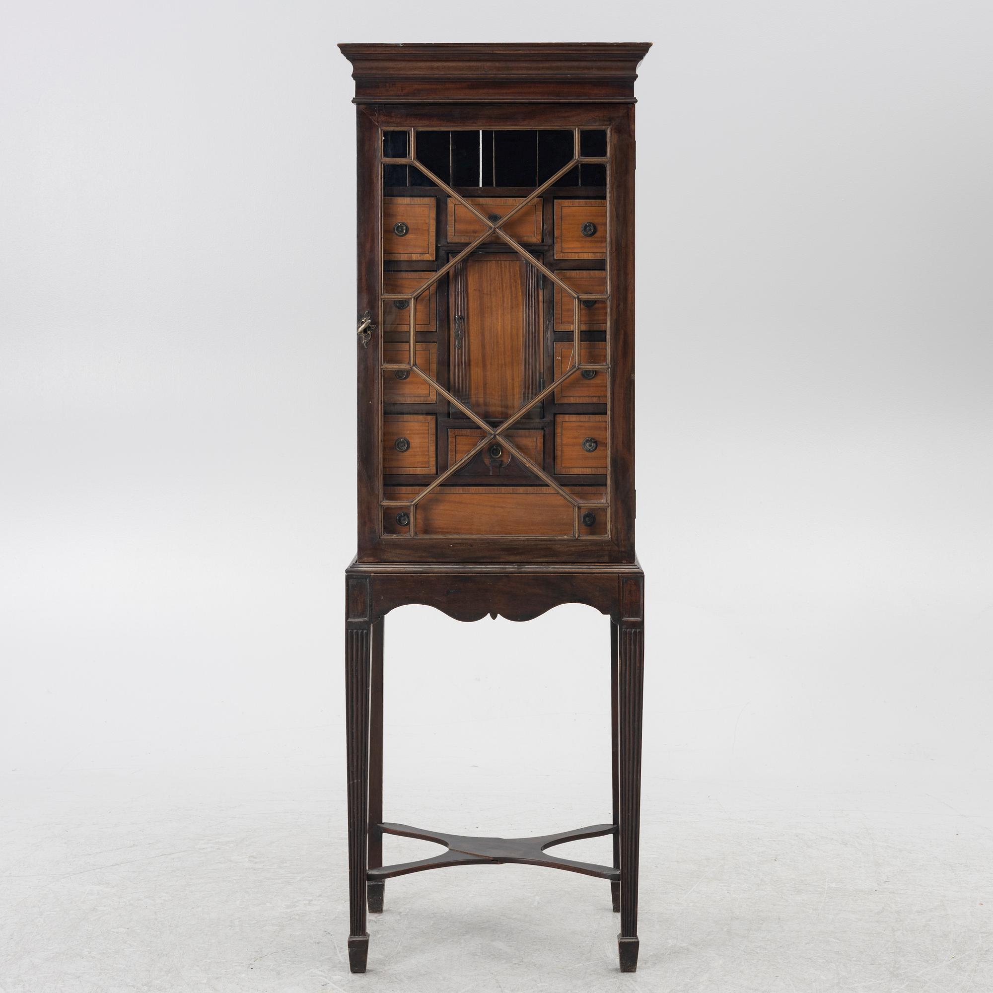Display cabinet, likely England 19th century.