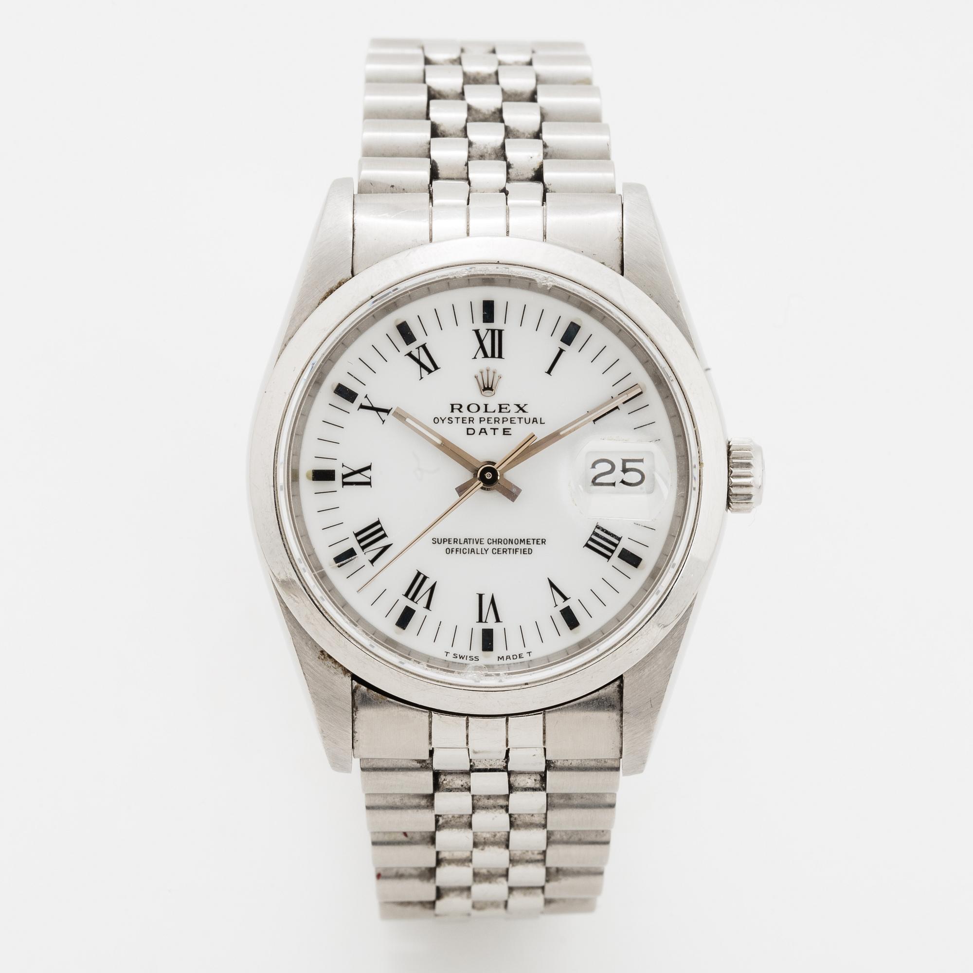 Rolex, Oyster Perpetual Date, Chronometer, armbandsur, 34 mm.