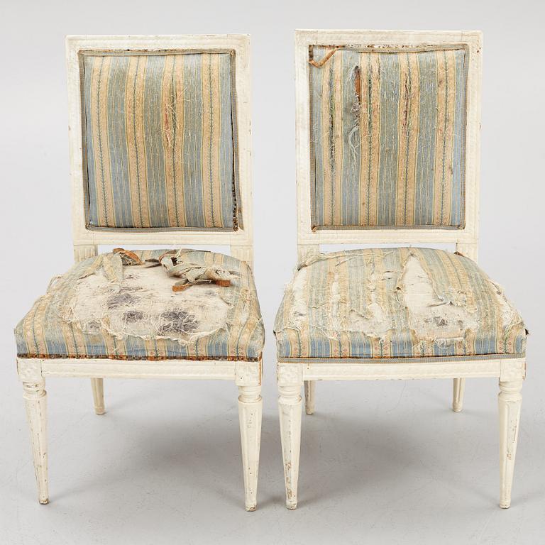 A pair of Gustavian chairs, late 18th Century.