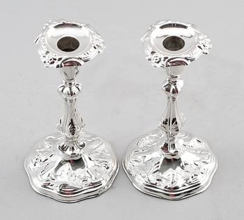 LJUSSTAKAR, 1 par, silver, Gävle 1885.