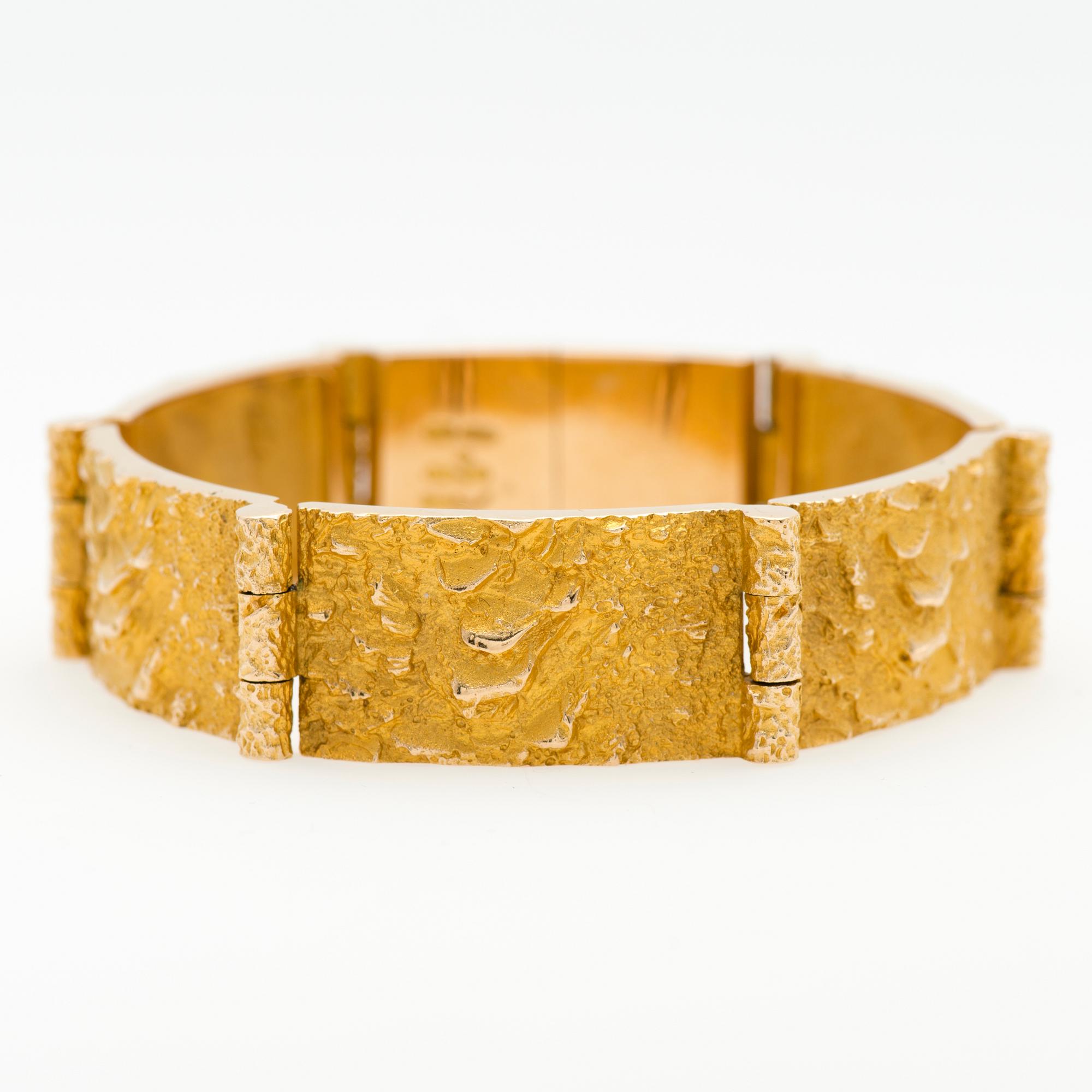 BJÖRN WECKSTRÖM, ARMBAND,  "Fantasi", 14K guld. Lapponia 1967.