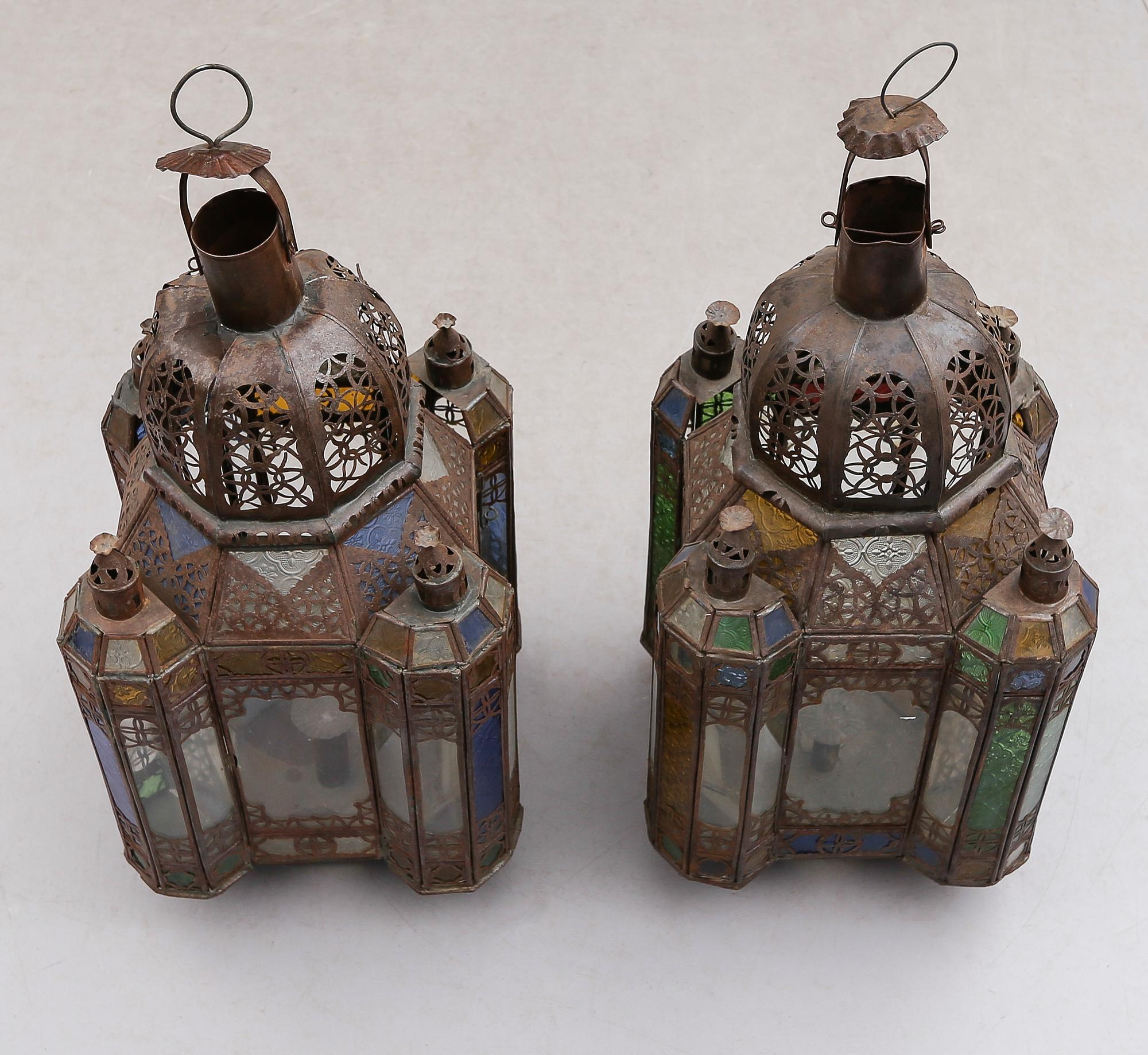 LYKTOR, 1 par, plåt, Marocko, 1900-tal.