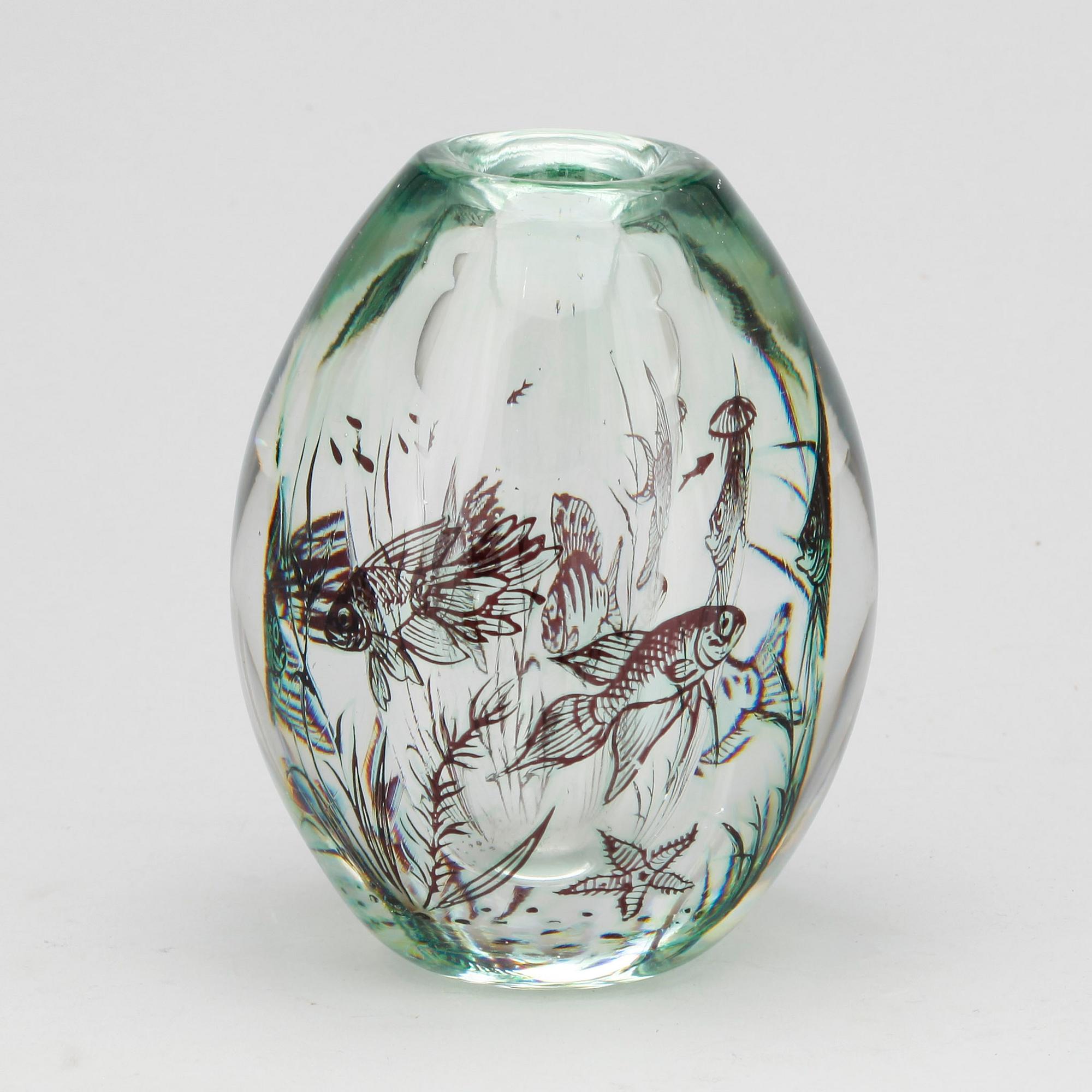 VAS, glas, fiskgraal, Edward Hald, Orrefors.