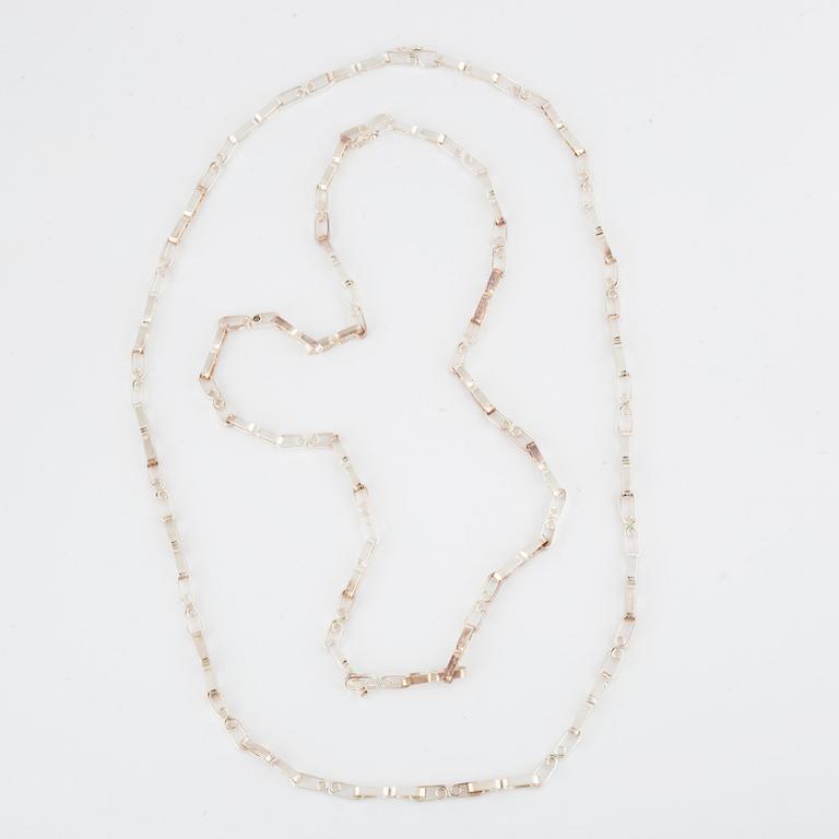 THERESIA HVORSLEV, two silver necklaces.