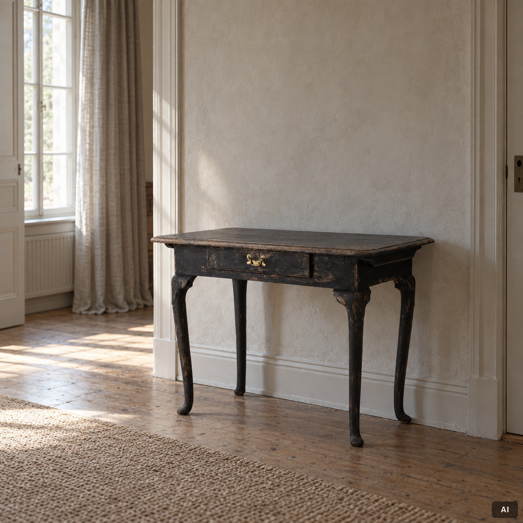 A Swedish late baroque desk, mid 18th century.