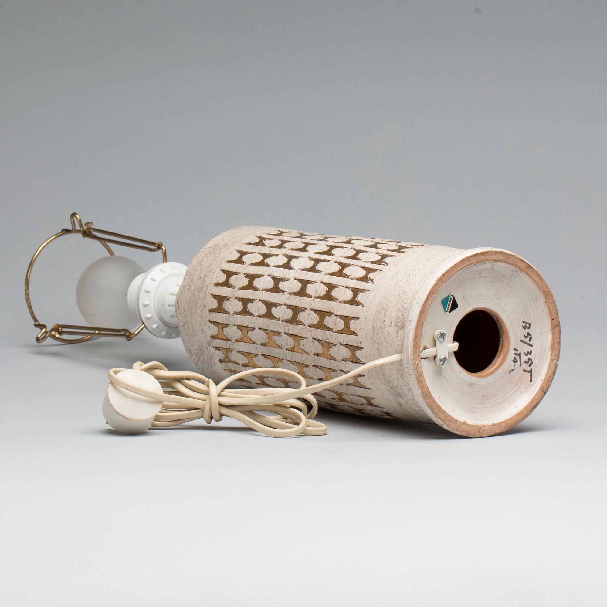 BORDSLAMPA, keramik, Bitossi, Bergboms, 1900-talets andra hälft.