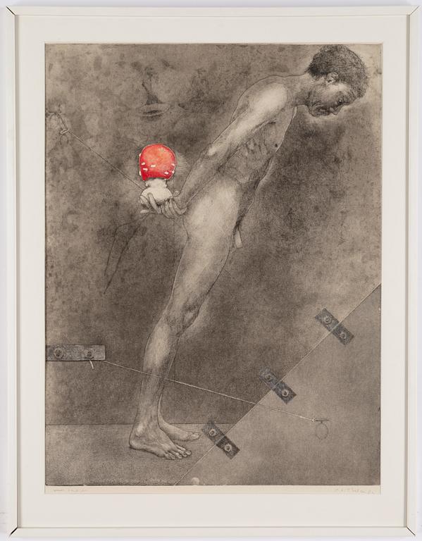 PG Thelander, etching in colours, 1978, signed EA.