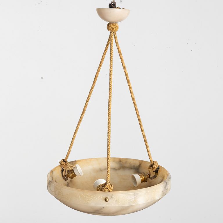 An alabaster ceiling lamp, 1920s.