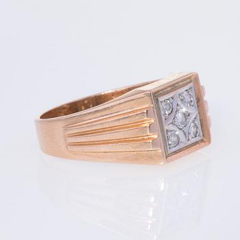 RING, 14K guld, briljantslipade diamanter. Finska stämplar, 1990. Vikt ca 9,1 g.