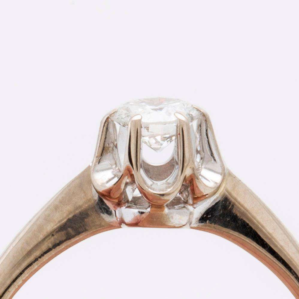 Ring 18K whitegold, 1 brilliant-cut diamond approx 0,35 ct, size 54, total weight 3,8 g.