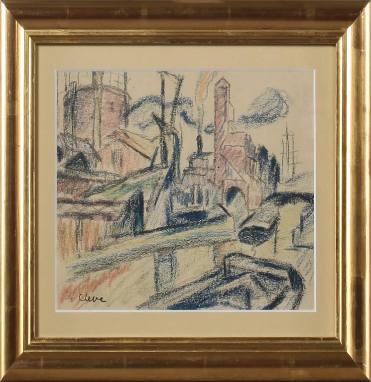 AGNES CLEVE, pastell, signerad.