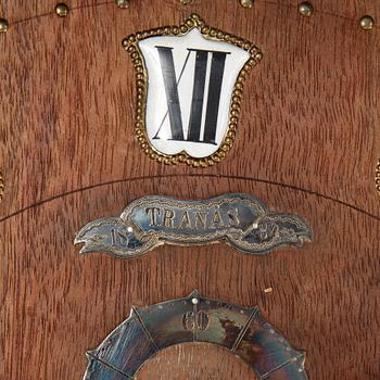 A lacquerwork wall pendulum clock, late 19th Century.