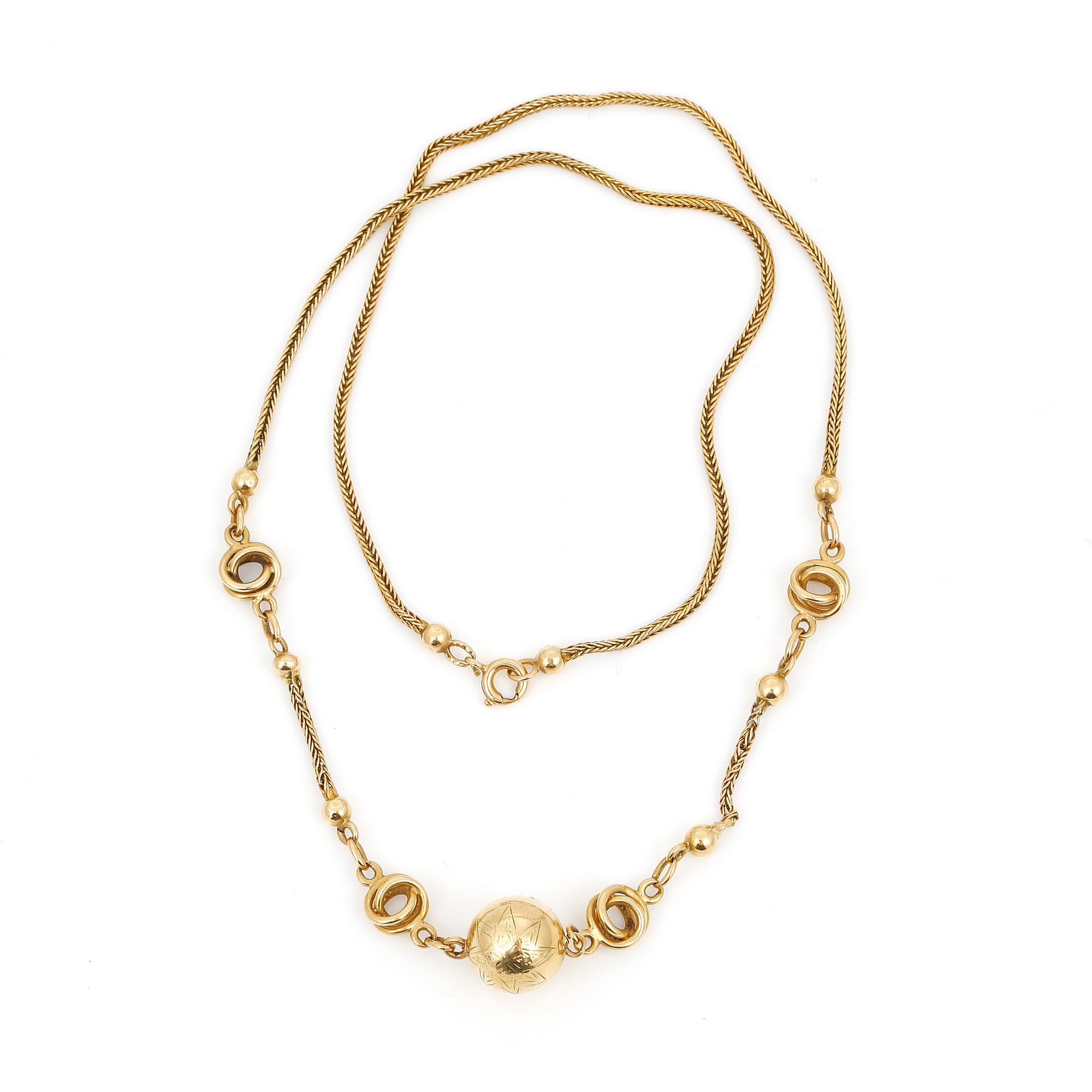 COLLIER, 18K guld, otydliga stämplar, omkring 1900. Vikt ca 11g.