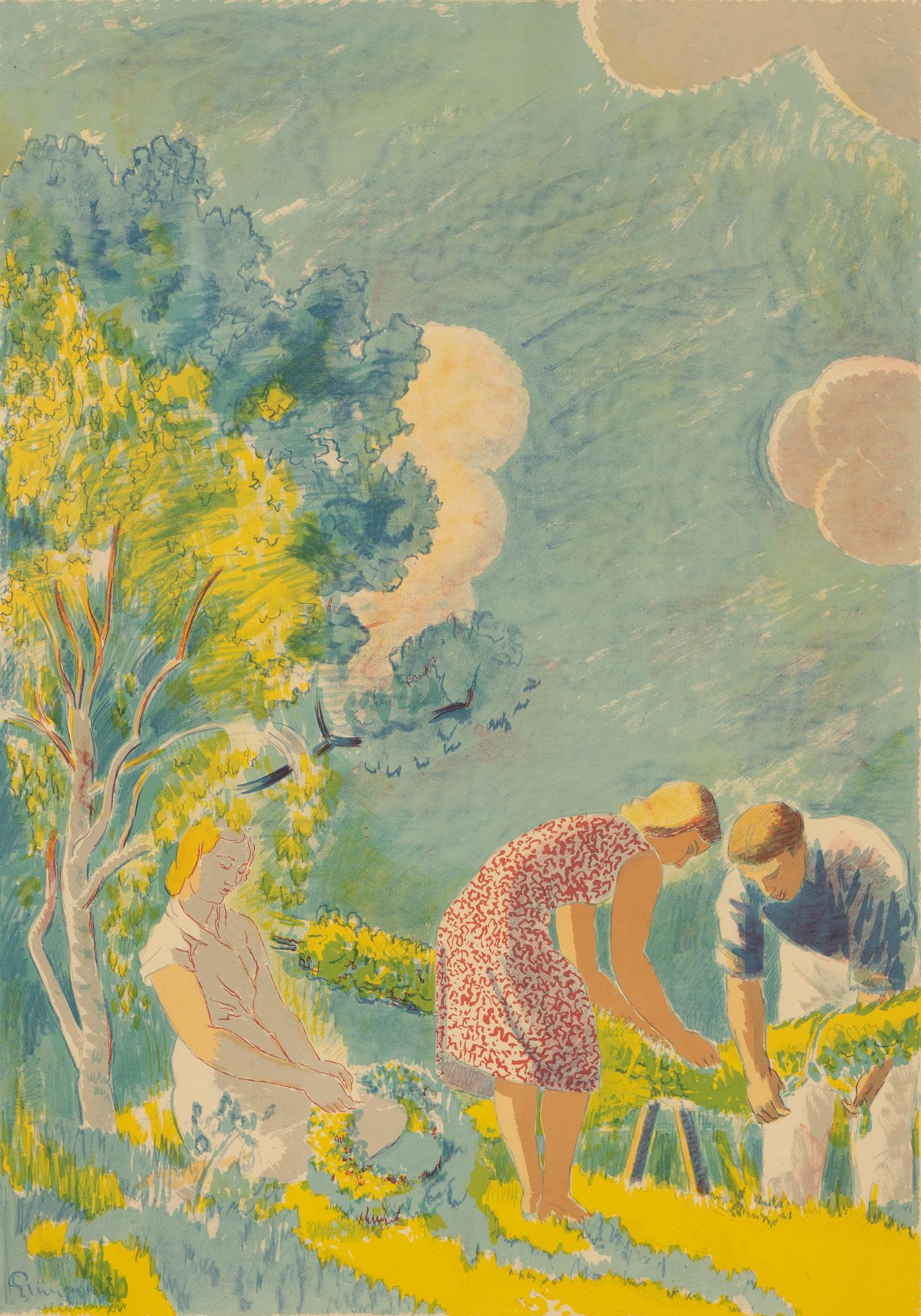 Isaac Grünewald, lithograph in colours, signed 8/200.