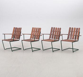 Arthur Lindqvist, Armchairs, 4 pcs, model A2, Grythyttan, 20th century.