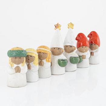 A Lisa Larson seven pieces, stoneware Gustavsberg, Sweden.