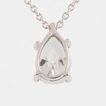 Pear shaped diamond necklace.