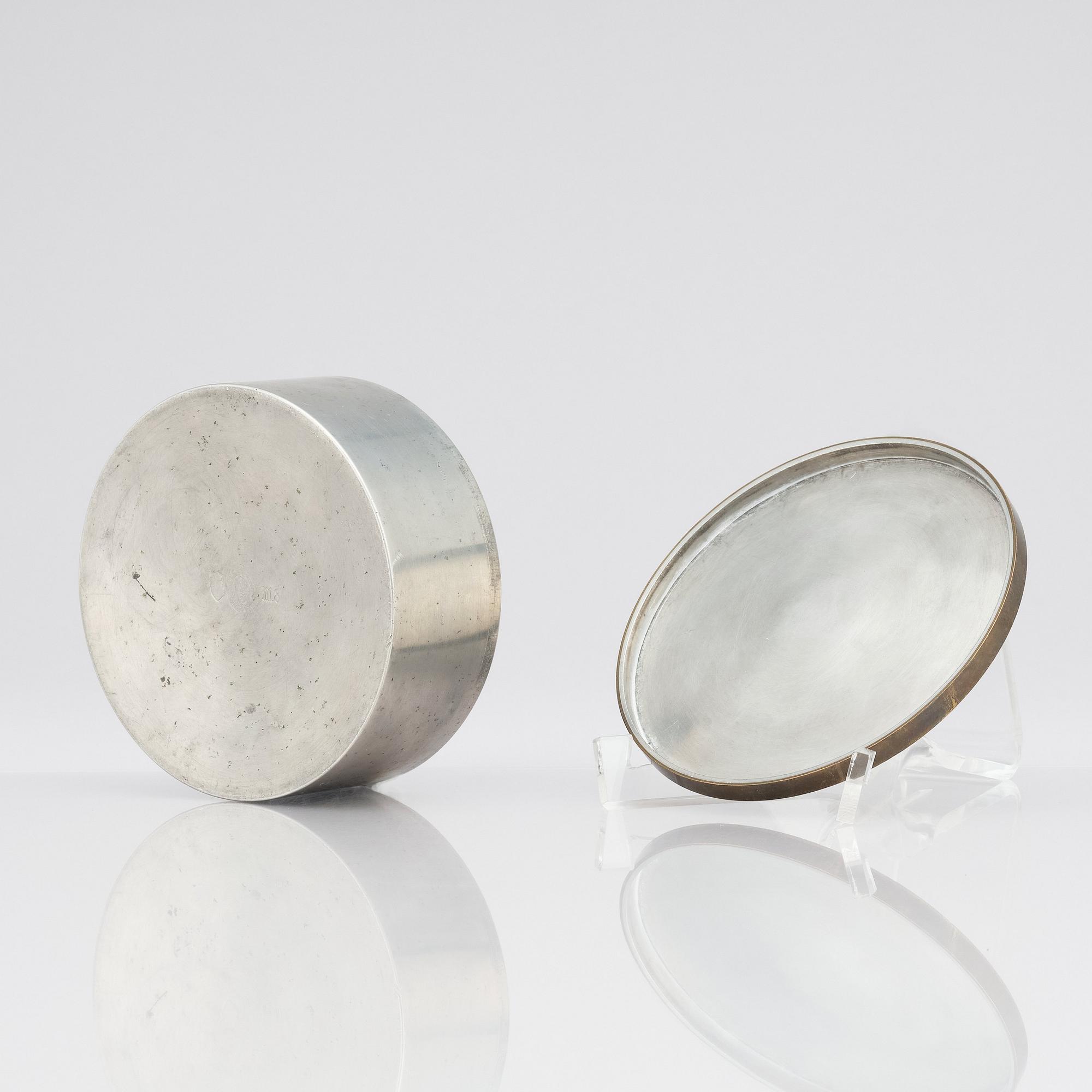 Björn Trägårdh, a pewter and brass box, Svenskt Tenn, Stockholm 1938.