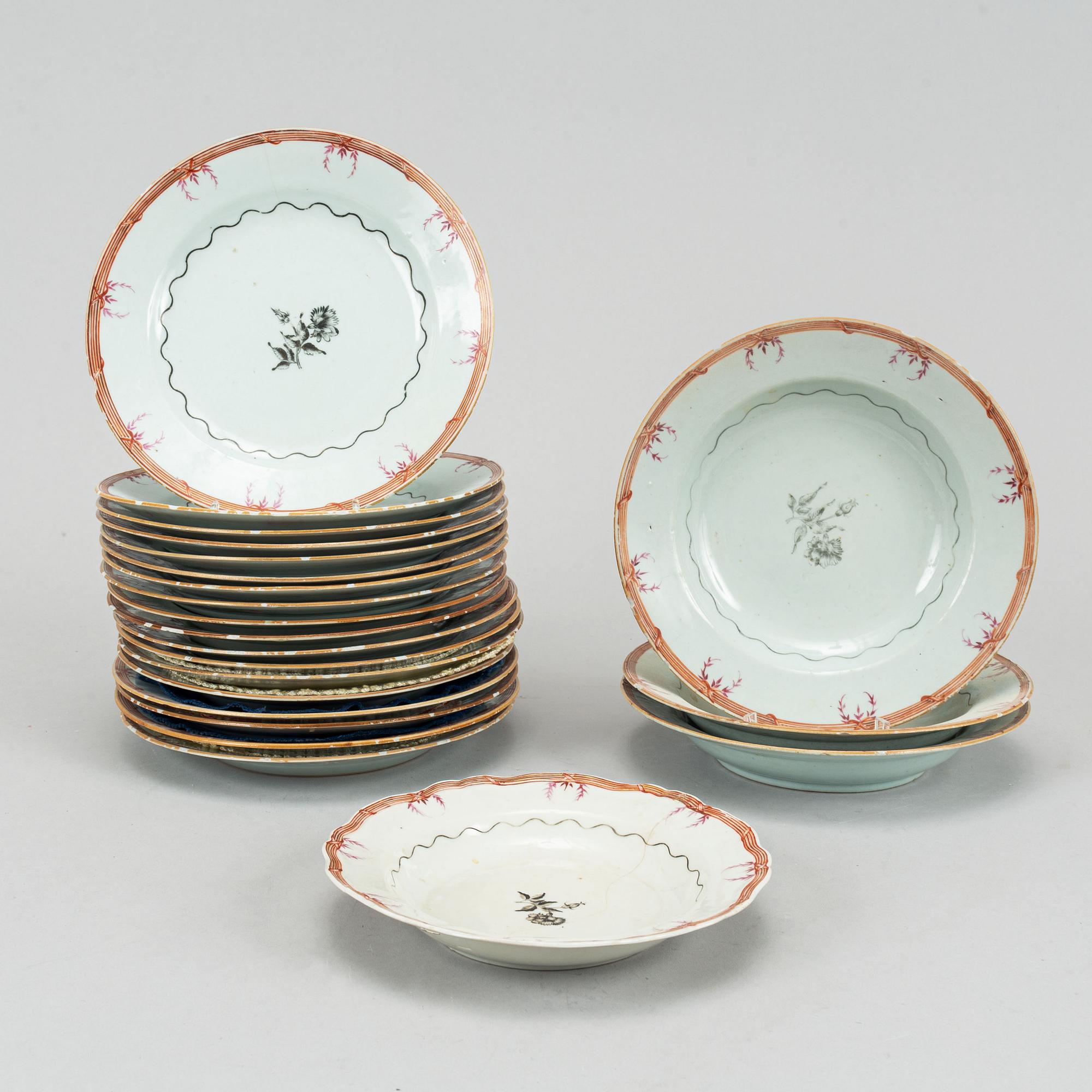 Servisdelar, 26 st, Qing dynastin, Jiaqing, ca (1796-1820).