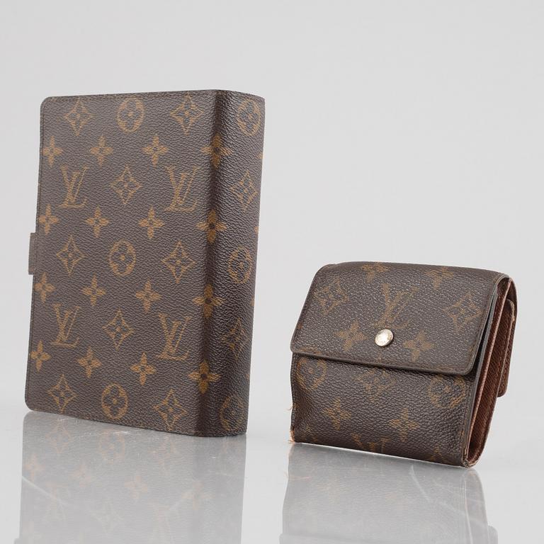 Louis Vuitton, plånbok och kalender.