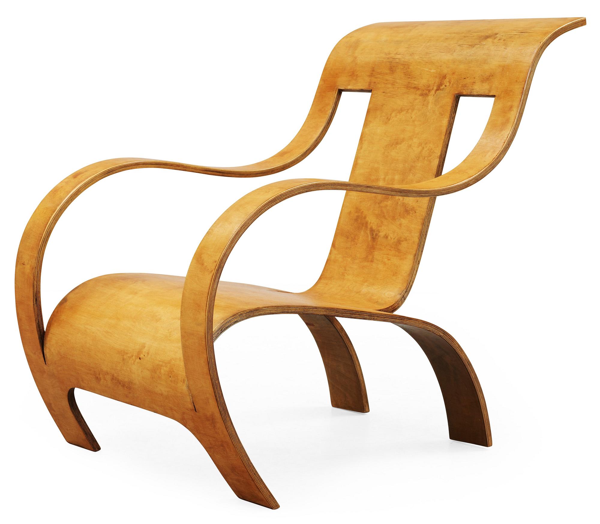 A Gerald Summers laminated birch easy chair, Makers of Simple Furniture, London 1935-40.