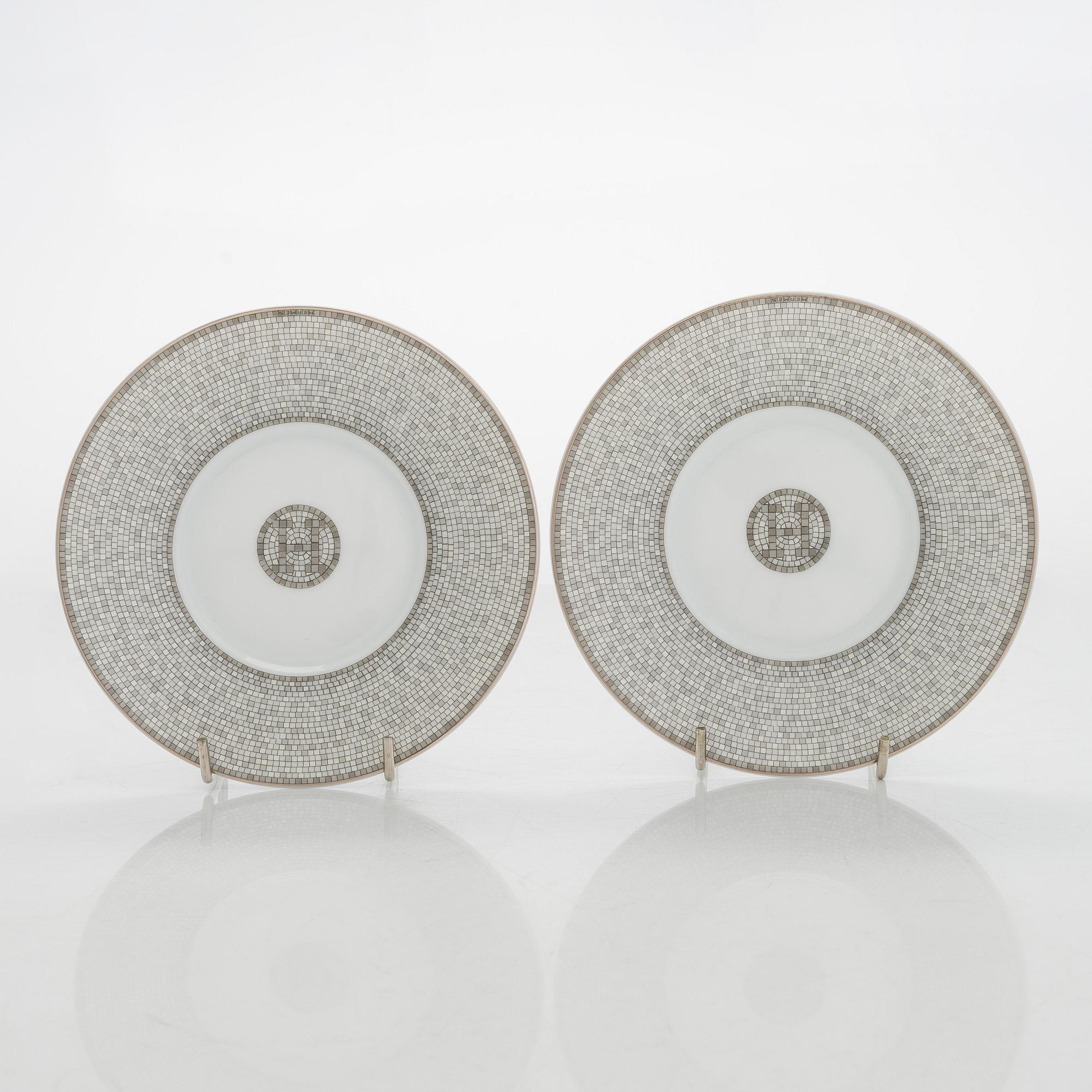 Hermès, koppar med fat, ett par, " Mosaique au 24".