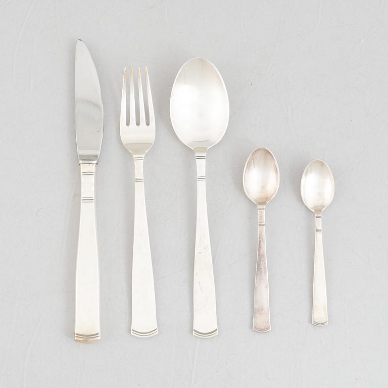 Jacob Ängman, a 60-piece silver cutlery service, 'Rosenholm', GAB, Stockholm/Eskilstuna, 1958-82.