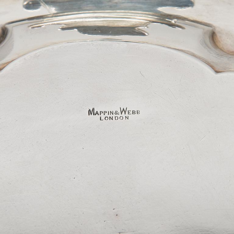 Brickbord, sterlingsilver och mahognyfaner, Mappin & Webb, London 1912, stommen av Paul Boman.
