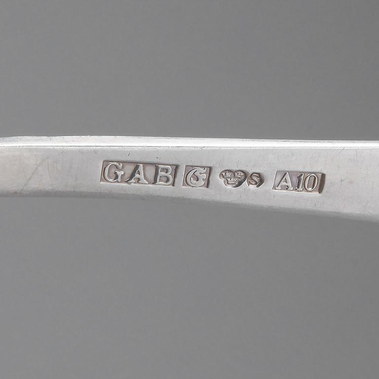 BESTICK, 36 delar, silver, GAB, Stockholm, 1971, 1726 gram. (inkl. knivar).