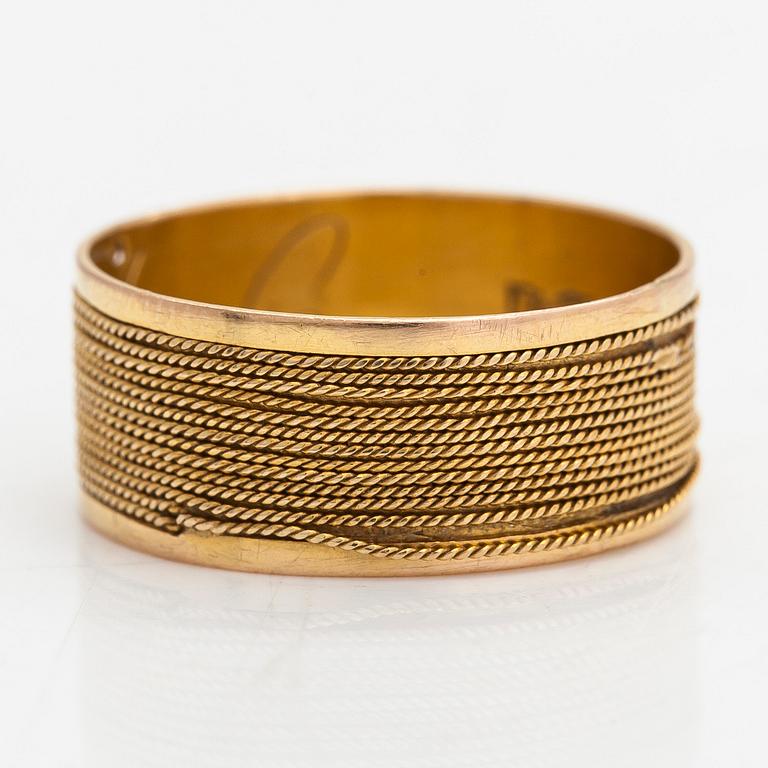 An 18K gold ring, maker's mark FS, 1809. Possibly Friedrich Silber, Karlskrona, Sweden.