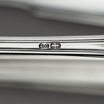 An Italian 20th century 188+3 pieces silver cutlery set, marks of Società Italiana Argenti di Pordenone.