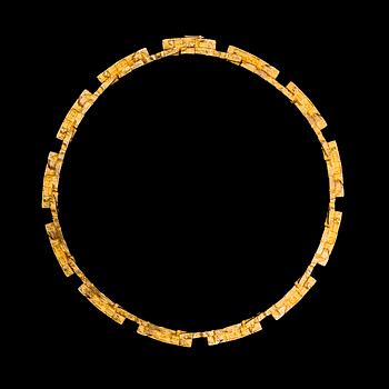 BJÖRN WECKSTRÖM, necklace  "Tundra", 14K gold. Lapponia 1966.