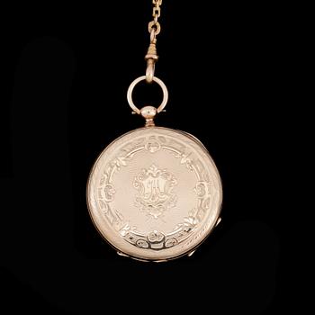 DAMFICKUR, guld 14K, sent 1800-tal. Tot ca 50 gram.