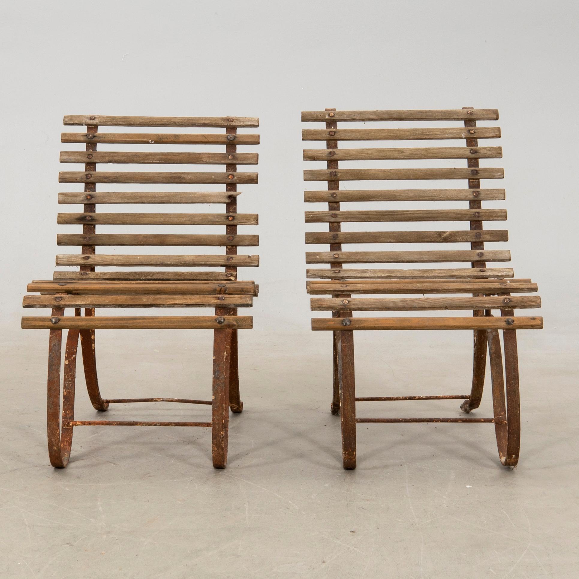 Garden chairs, 6 pieces, early 20th century.