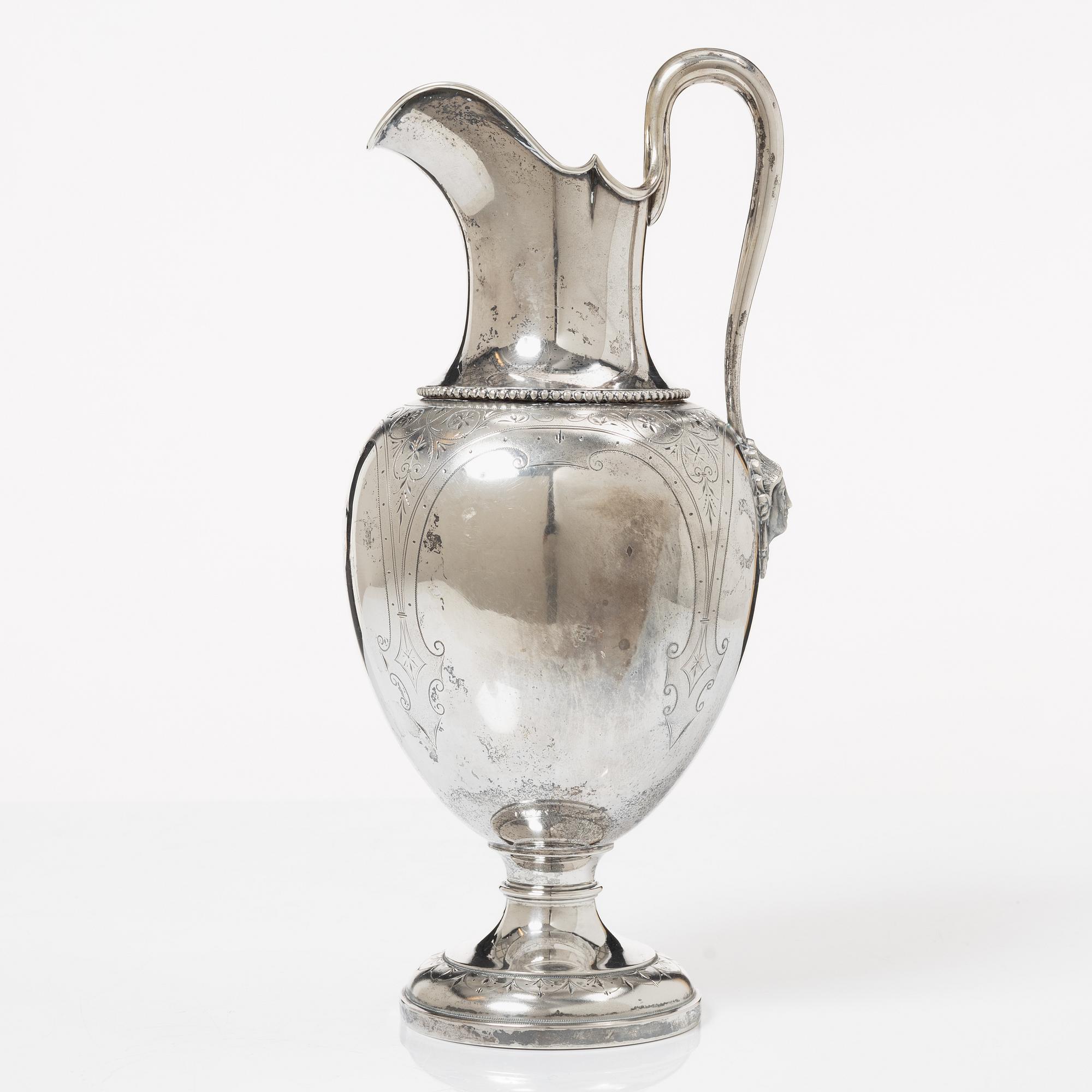 A silver claret jug, David Andersen, Norway, early 20th Century.