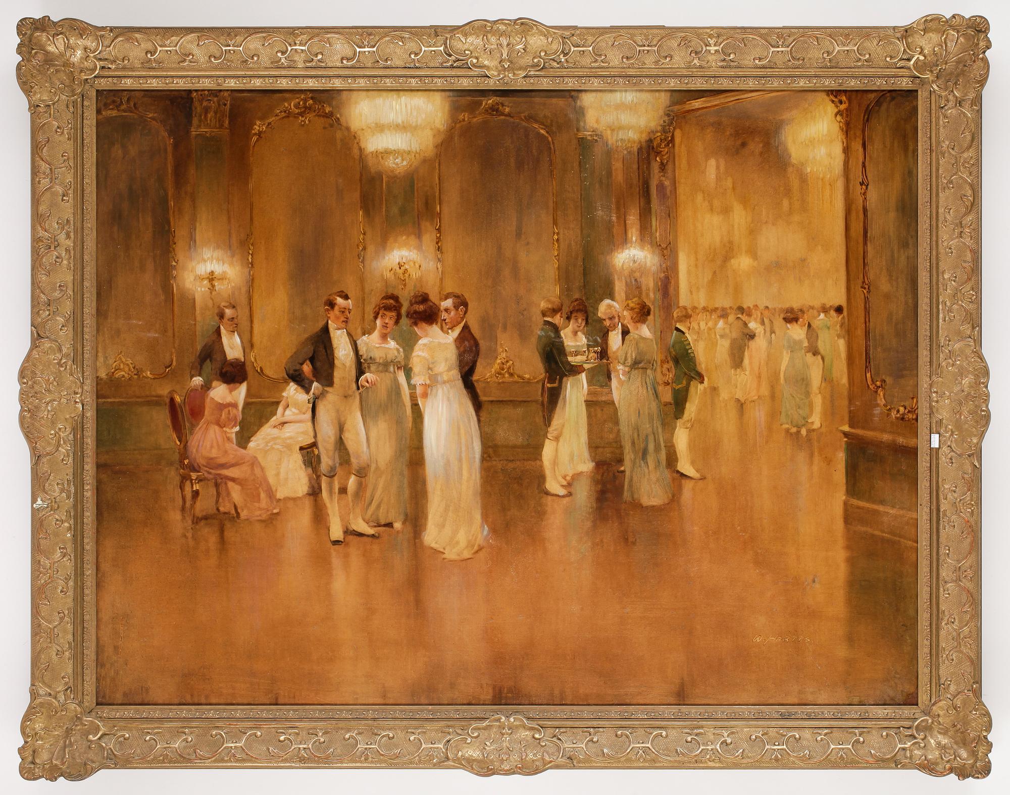 WILHELM HARTES, olja på papper, signerad.