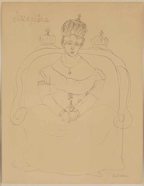 ERNST JOSEPHSON, ink drawing, signed.