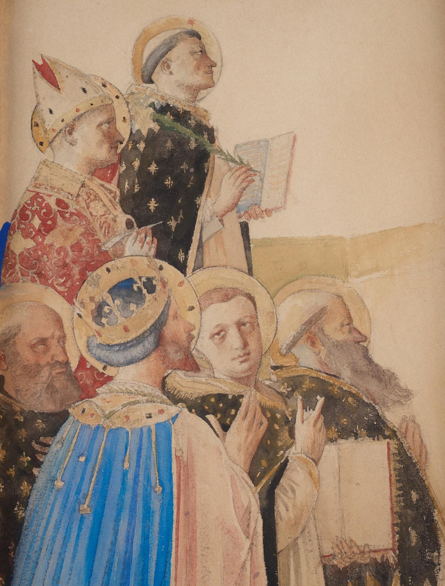 Carl Larsson, Marias kröning (detalj), kopia efter Fra Angelico.