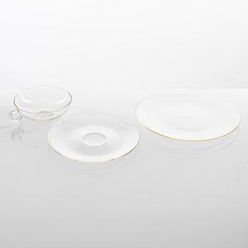 Wilhelm Wagenfeld, a 19-piece glass tea service, Jena Glas.