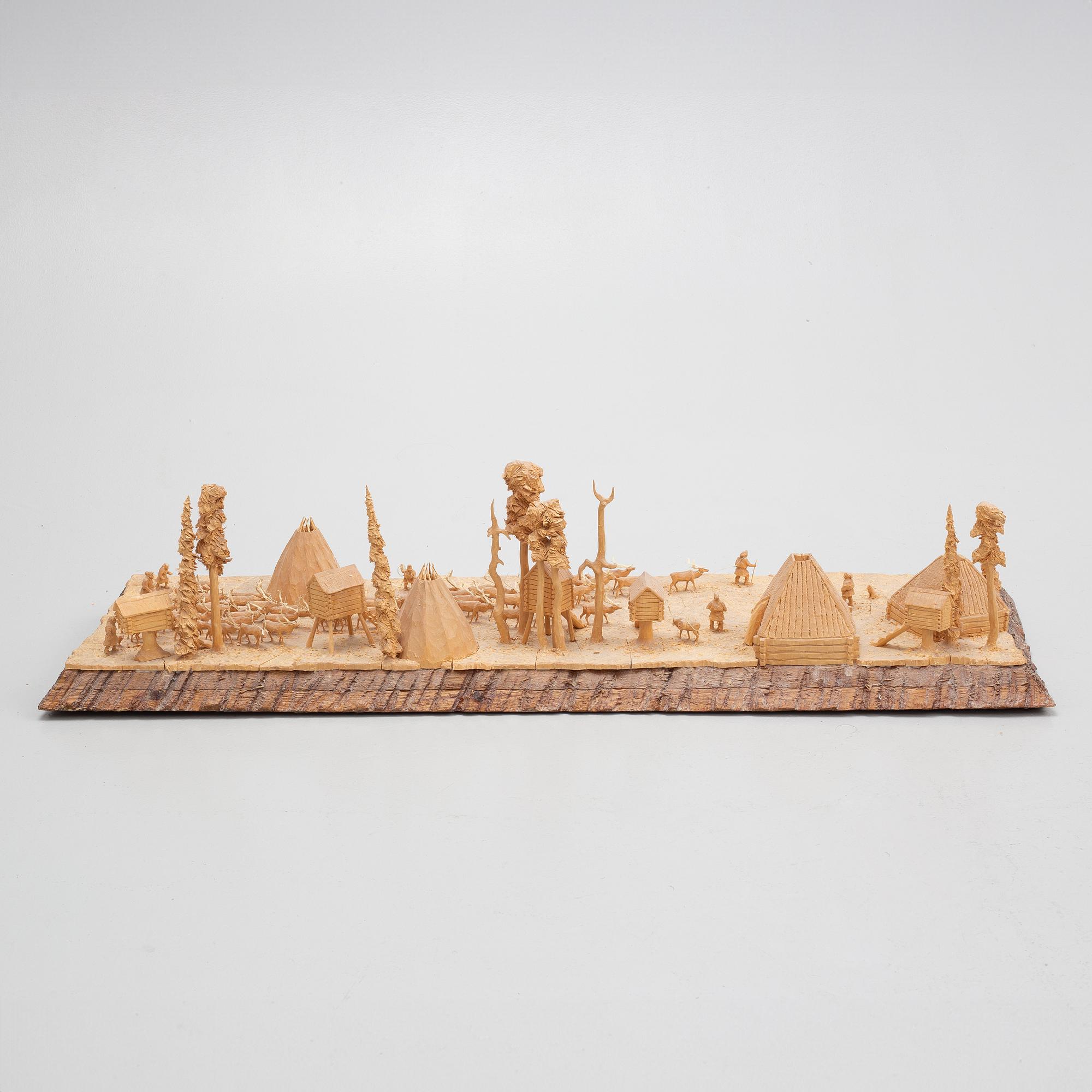 Kjell Bergqvist, a sculpture group, signed KB.