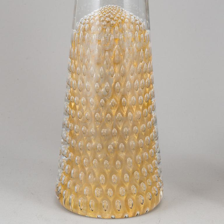 A pair of glass table lights, second half of the 20th Century.
