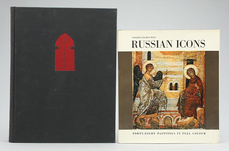 BÖCKER OM IKONER, 2 vol, bla "Russian ikons" av Tamara Talbot Rice, London 1963.