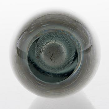 A glass vase signed G. Nyman, Nuutajärvi Notsjö -54.