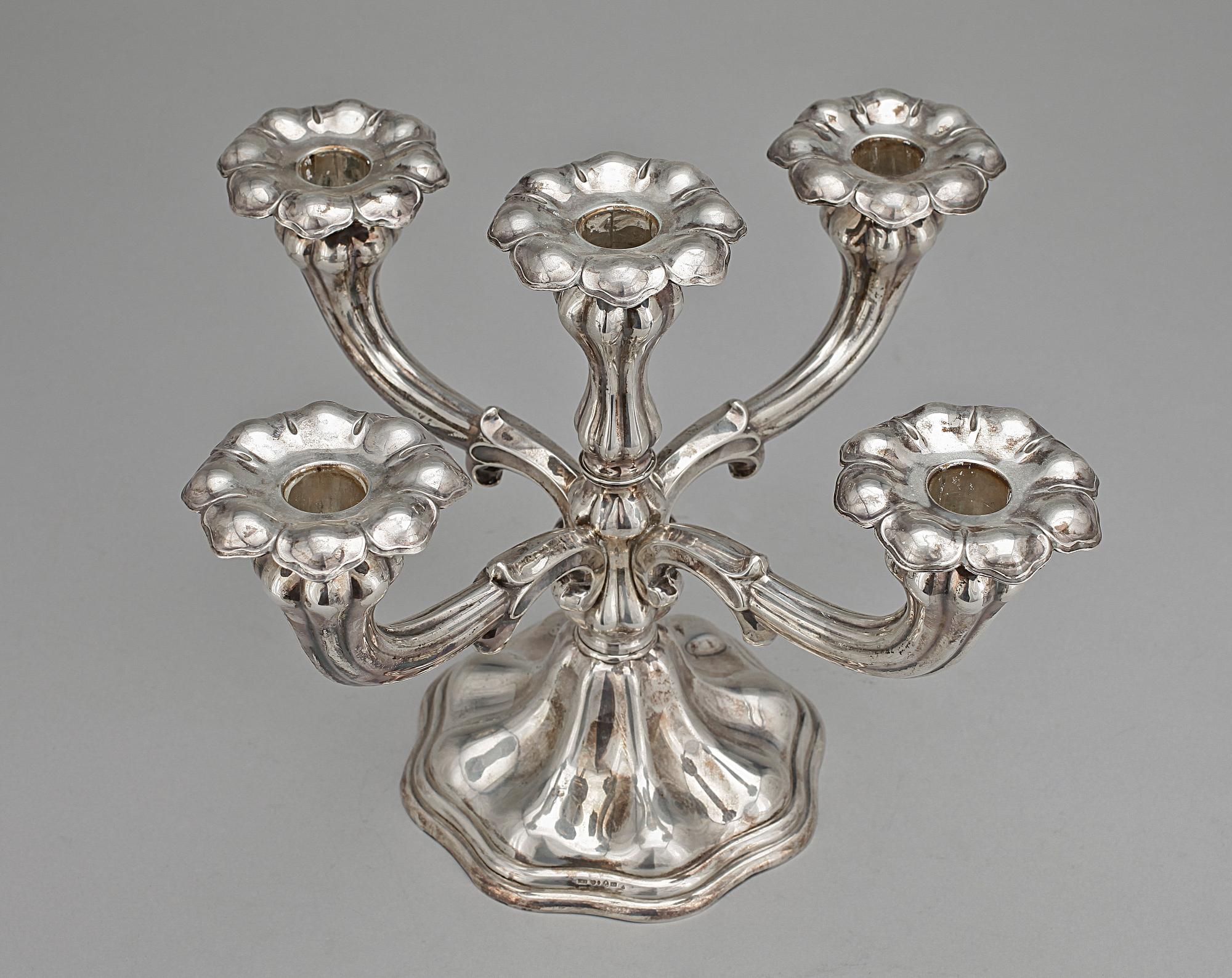 KANDELABER, silver, C.G. Hallberg, Stockholm 1936.