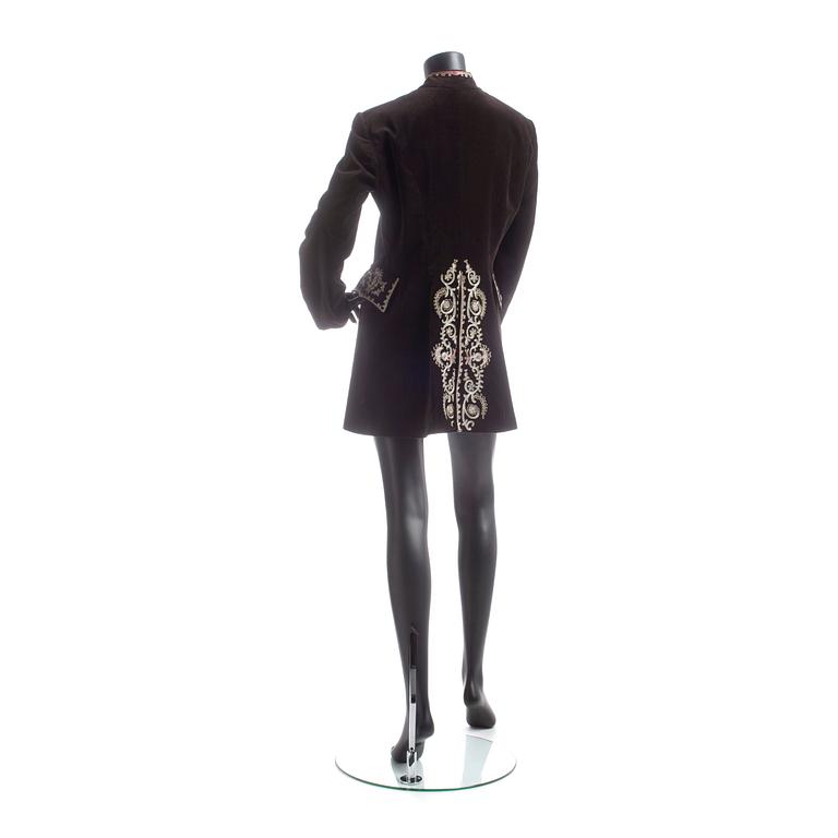 ARMAND VENTILO, a dark brown velvet evening jacket.